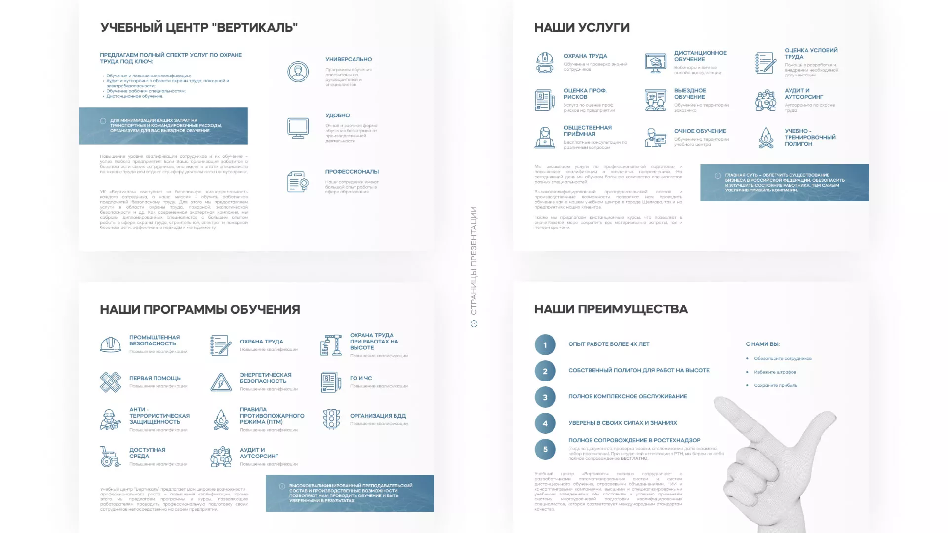 Разработка презентации для учебного центра «Вертикаль» в Прохладном